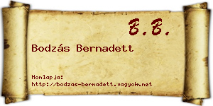 Bodzás Bernadett névjegykártya