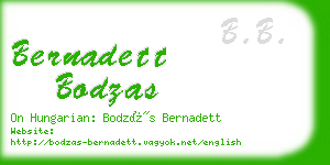 bernadett bodzas business card